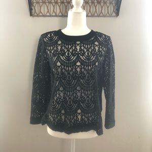 GORGEOUS black lace Banana Republic top
